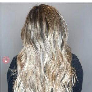 Glam Seamless Invisi Clips Blonde cream beige balayage 20 inch extensions